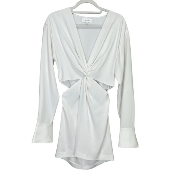 🆕 ALC Zoey Cut Out Mini Dress In White Size 10 - Picture 5 of 14